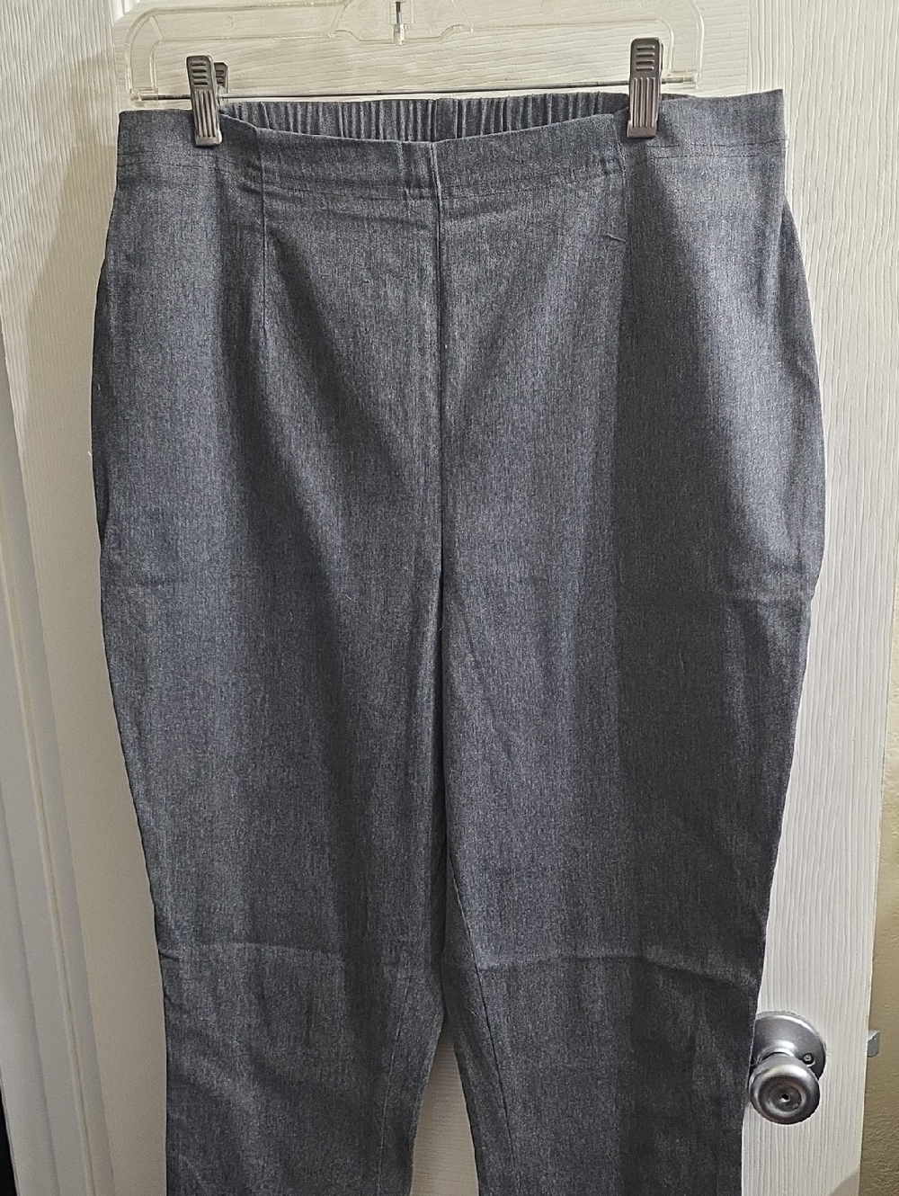 Cherokee Dark Charcoal Elastic-Waist Pants Size L